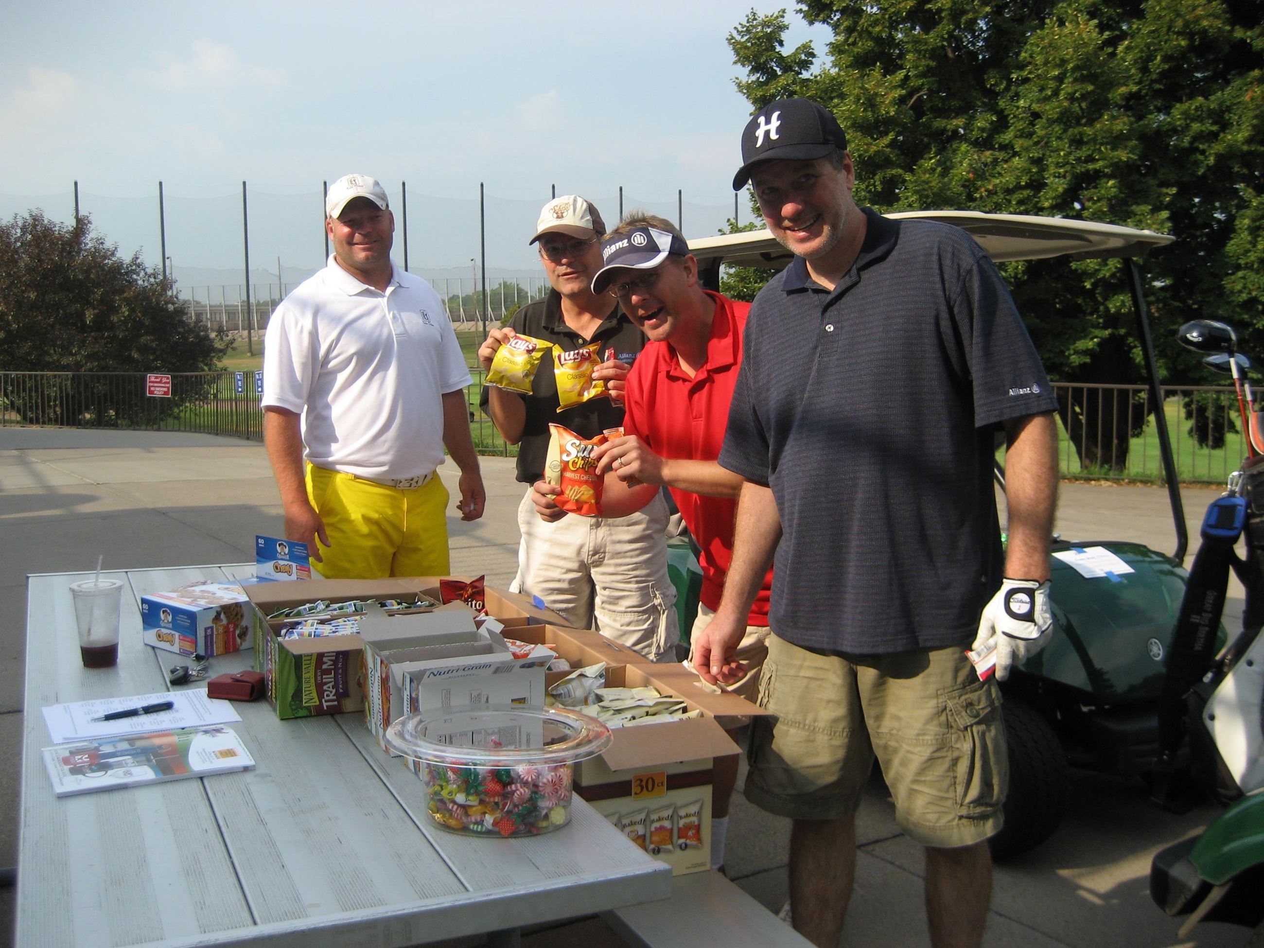 Golfers Stop to Pick up Snacks